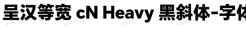 呈汉等宽 cN Heavy 黑斜体字体转换